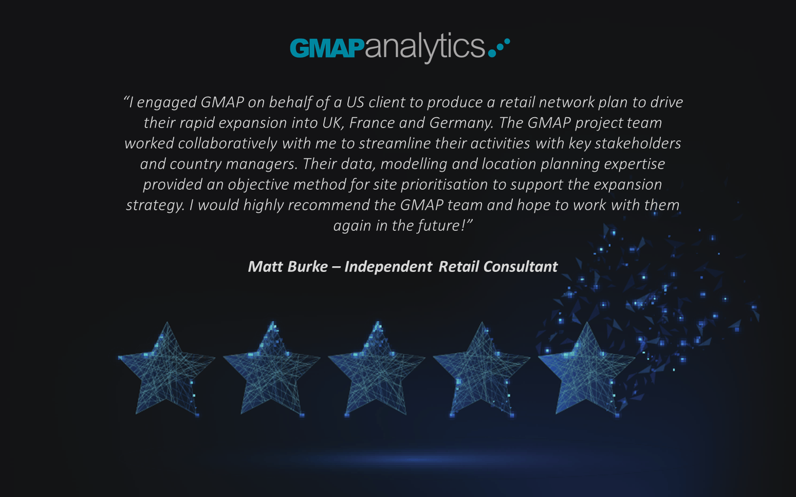 Location Planning Consultancy and Location Intelligence providers GMAP Analytics raise money for Simon on the Streets