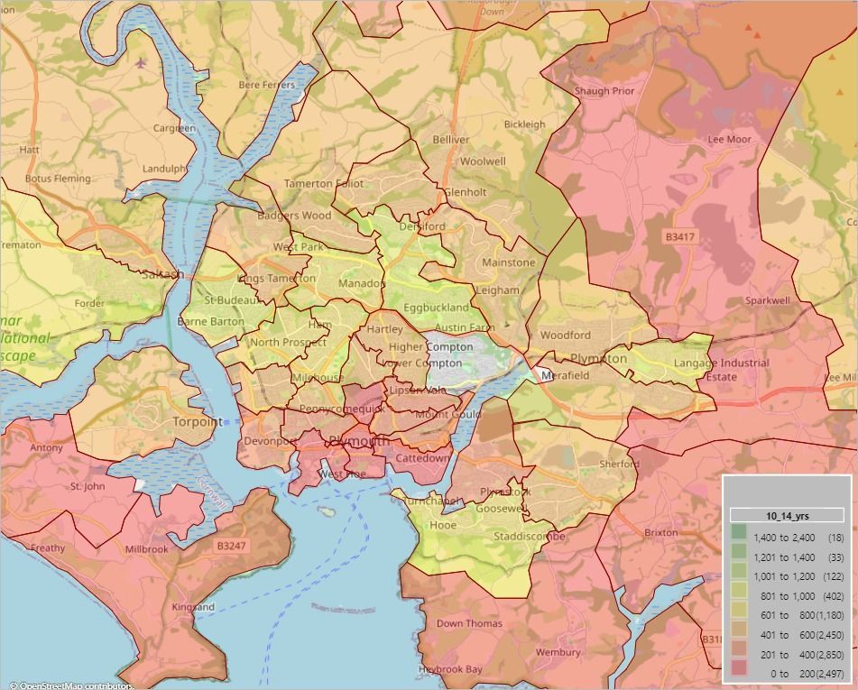 Image 3: 2011 population of 10-14 year olds