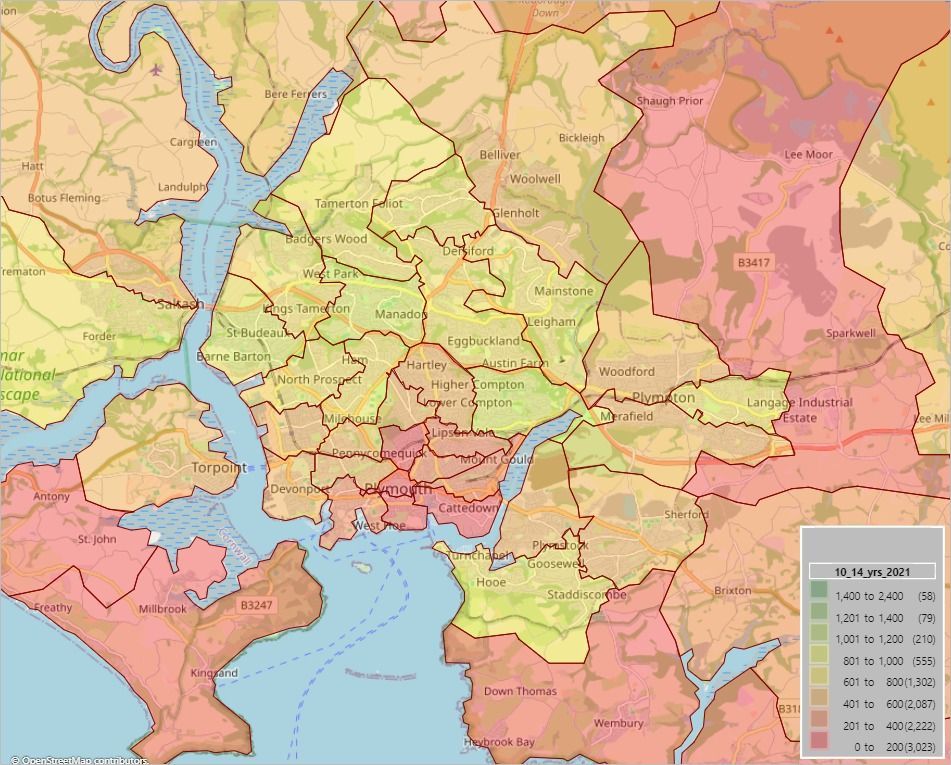 Image 4: 2021 population of 10-14 year olds