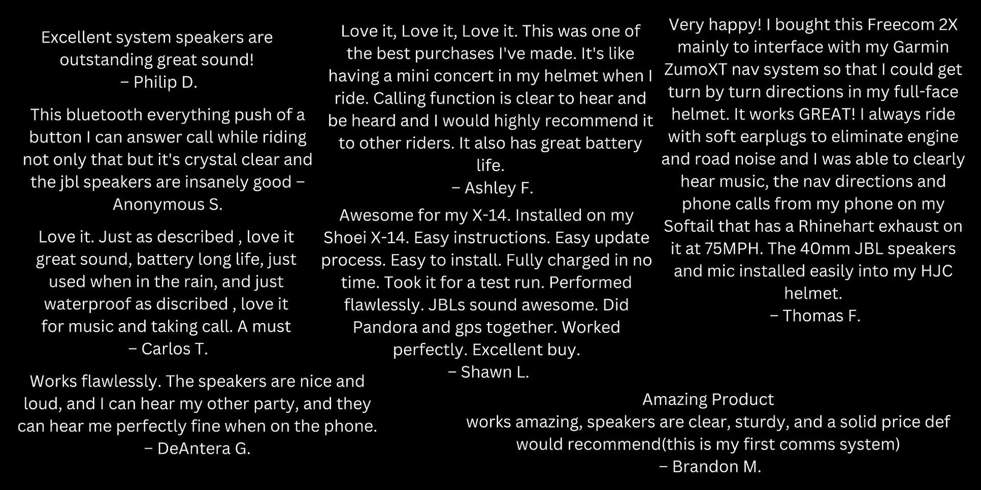 customer testimonials