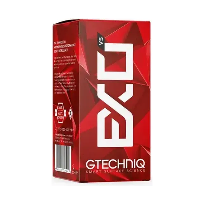 Red Gtechniq EXO car surface science product box with large white lettering