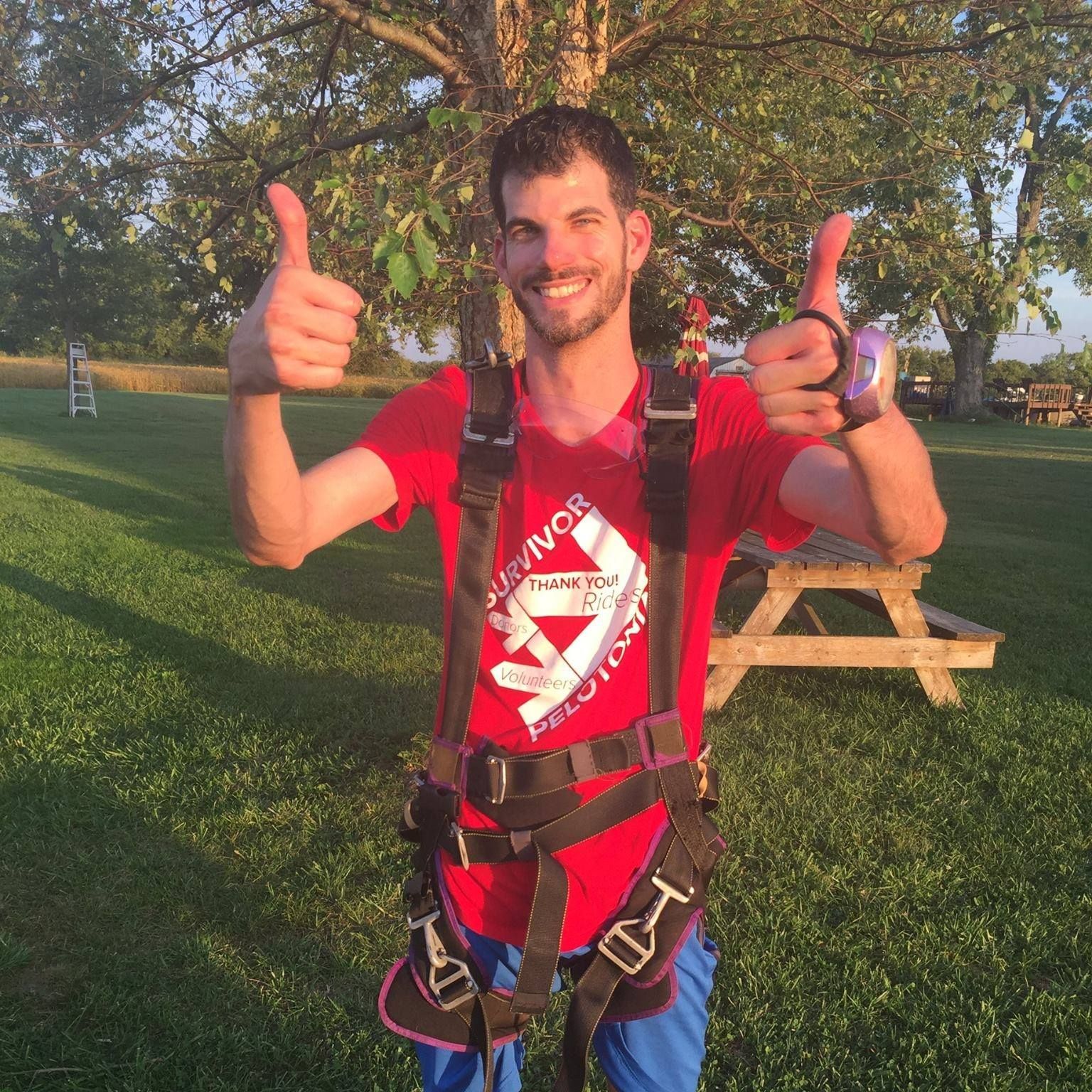 Mark Mandelbaum executing a calculated risk strategy skydiving jump with the Columbus Young Professionals club.