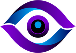 A purple and blue eye with a black pupil icon for GPOphtho