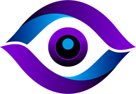 A purple and blue eye with a black pupil icon for GPOphtho