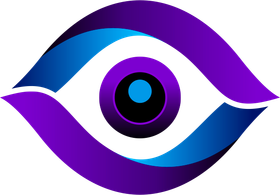 A purple and blue eye with a black pupil icon for GPOphtho