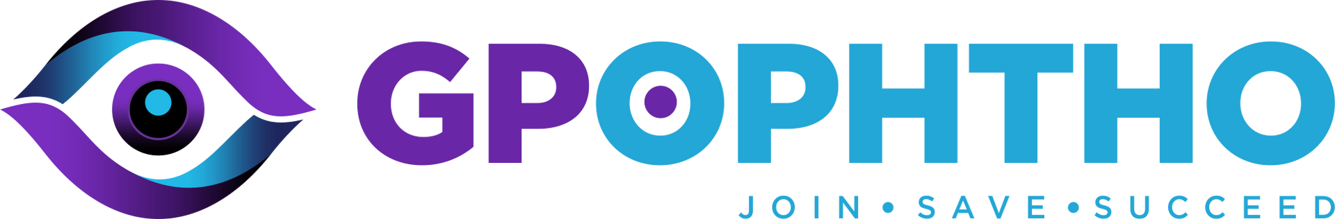A blue and purple logo for gpophtho