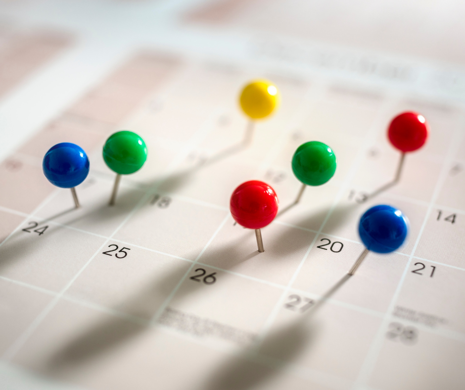 pin on a calendar