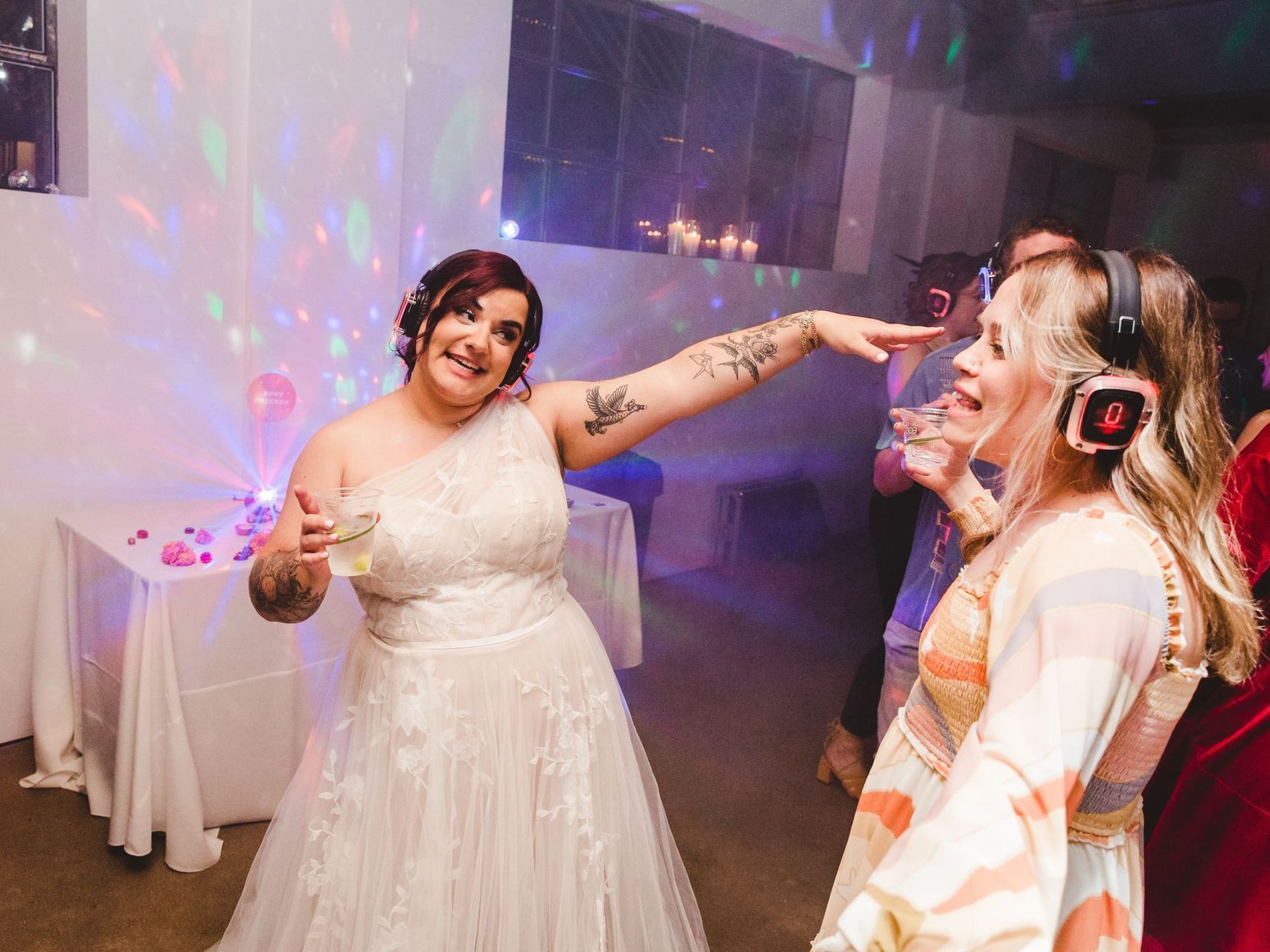 Silent disco at a wedding