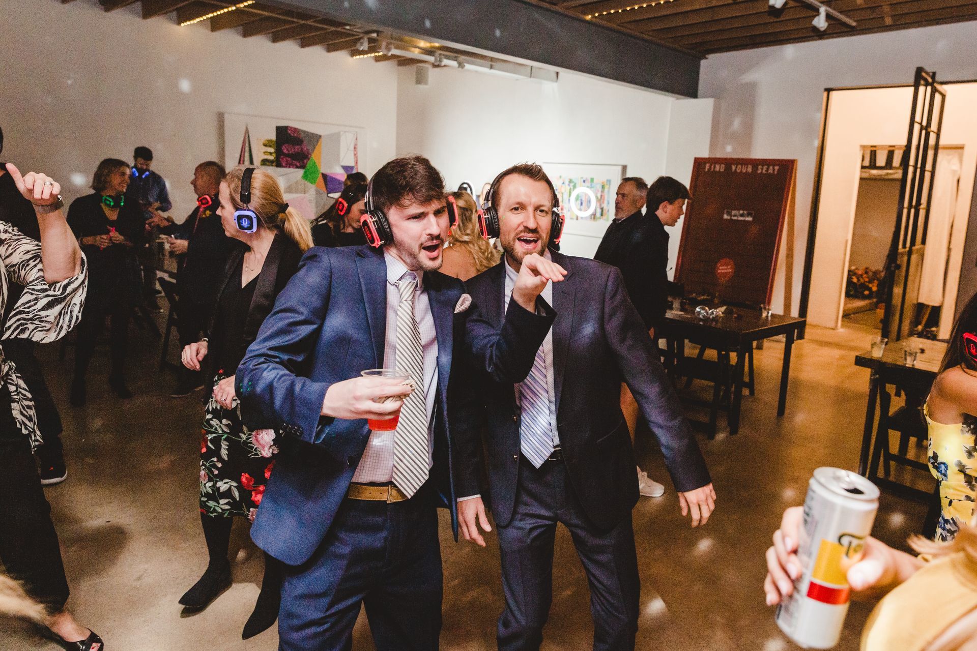 Silent disco at a wedding