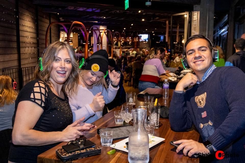 Silent disco at bar