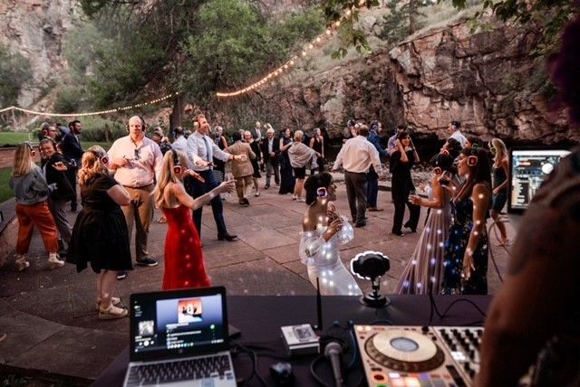 Silent disco at a wedding