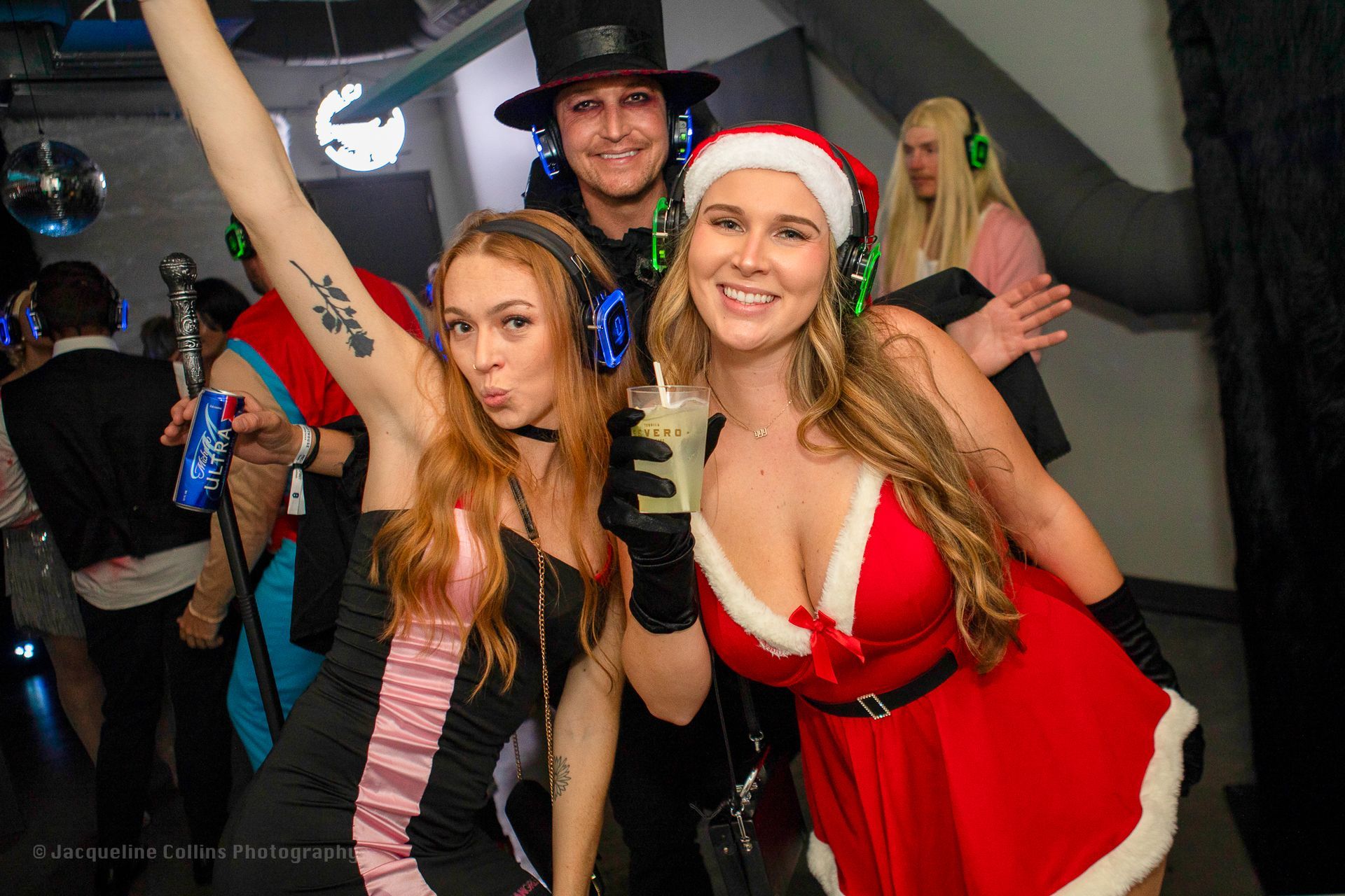 Two woman smiling silent disco 