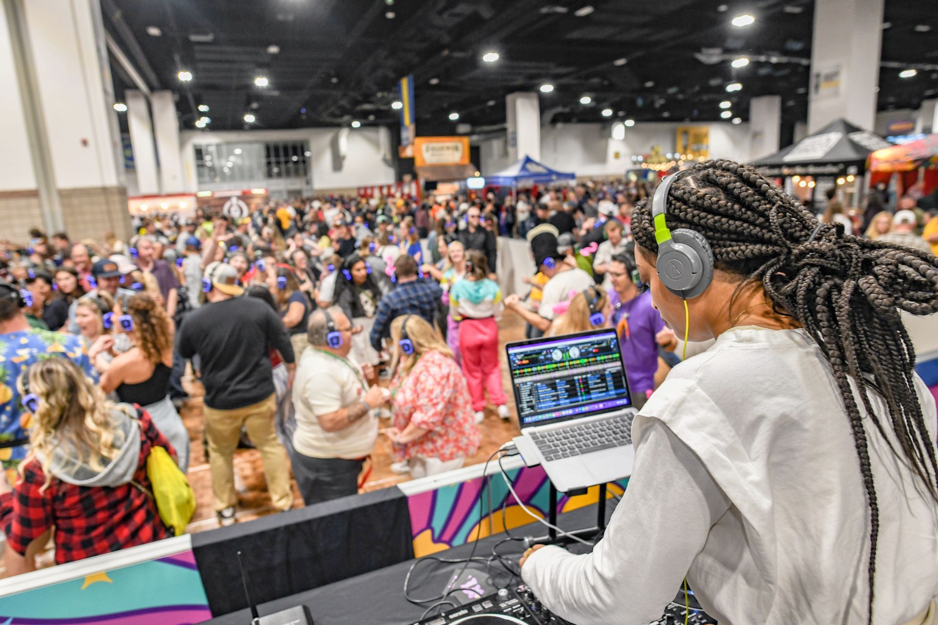 Dj working dj booth