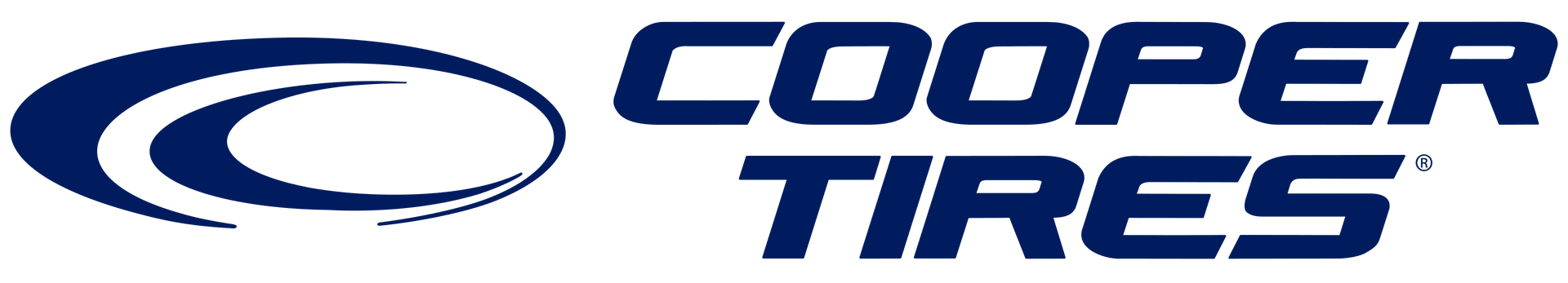 Cooper Tires logo in blue and white with a stylized tire icon