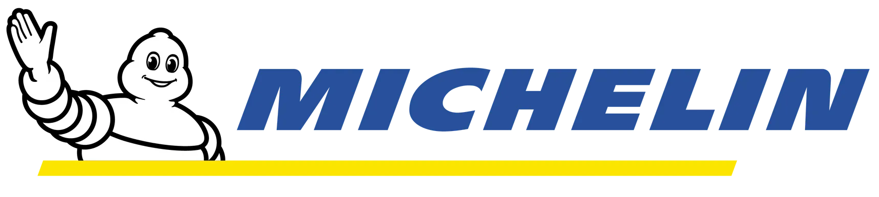 Michelin logo with white Bibendum mascot and blue wordmark on a white background