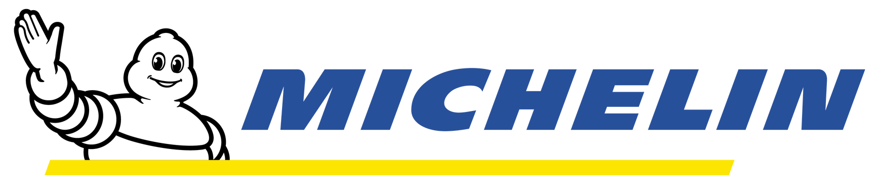 Michelin logo with the Bibendum mascot and blue wordmark on a white background