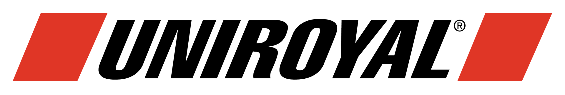 Uniroyal logo with bold black text and red rectangular accents on a white background