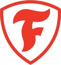 Red shield logo with a stylized red letter F inside.