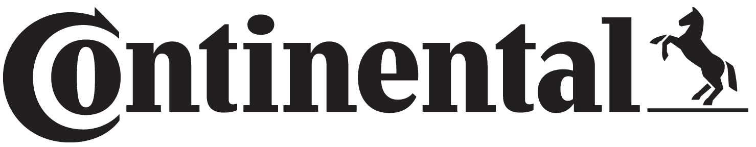 Continental logo in black with a leaping horse icon and blue underline