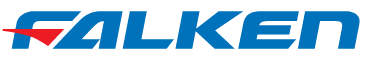 Falken logo in blue and red text on a white background