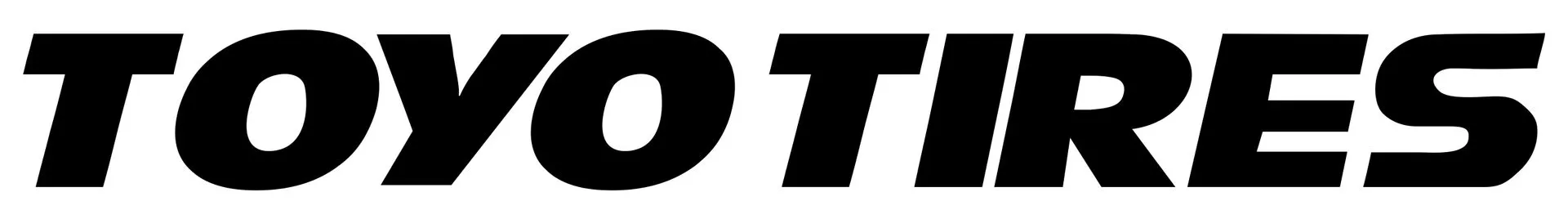 TOYO TIRES logo in bold black letters on a white background