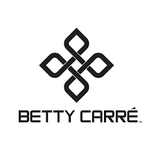 Black and white logo with intertwined, stylized flower shape above the words