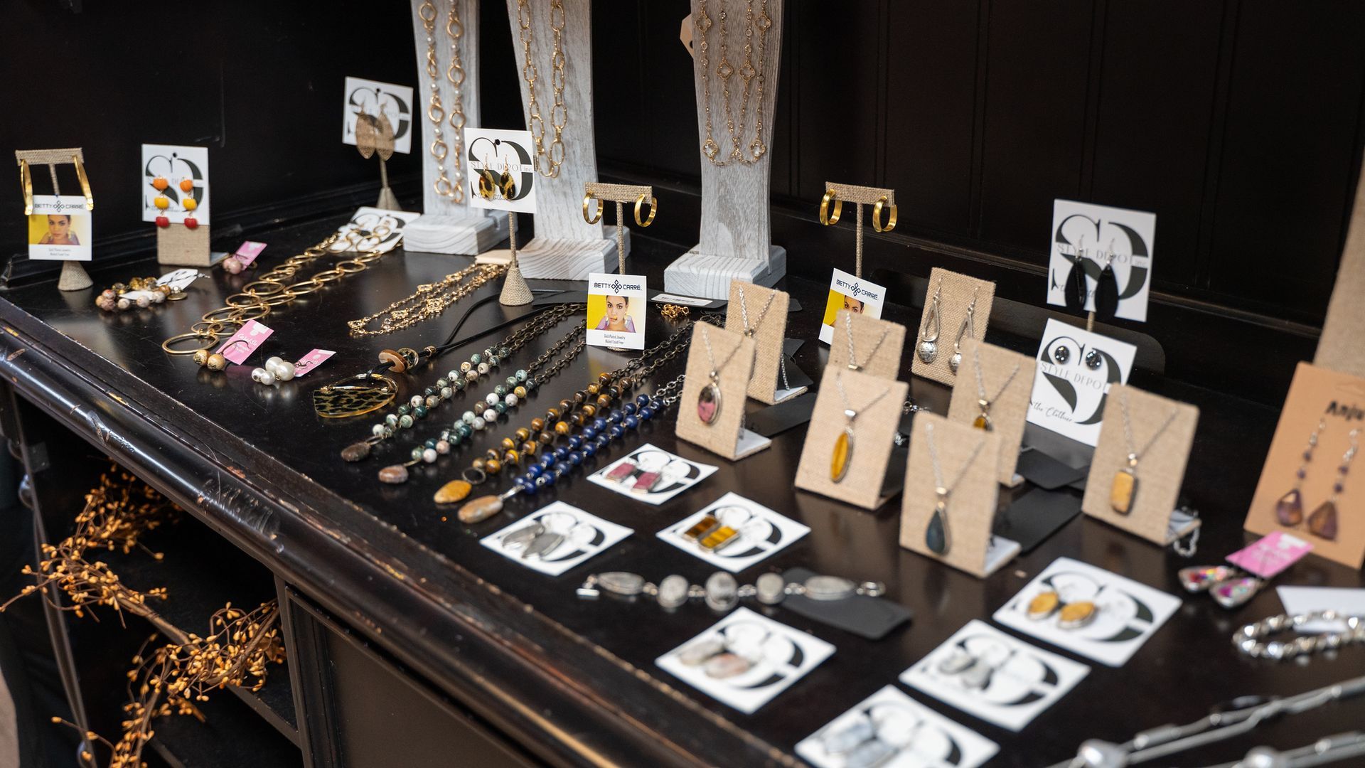 Jewelry display in a store.