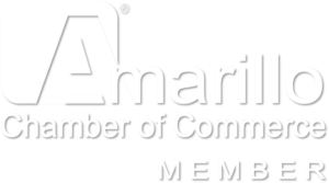 Amarillo Chamber of Commerce member logo in light gray and white