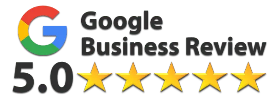 Google Business Review logo with 5.0 rating and five gold stars