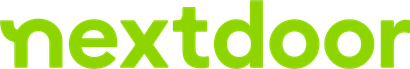Green “nextdoor” wordmark on a white background.