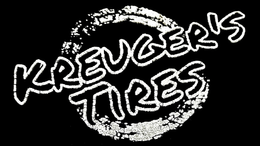 A black and white logo for a company called krueger 's tires.