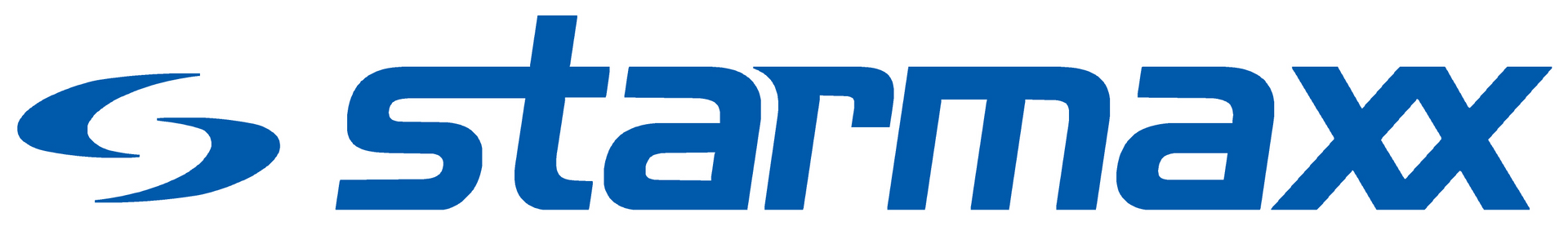 A blue starmax logo on a white background