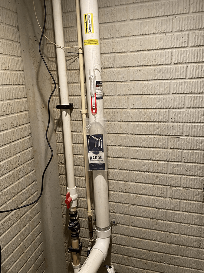 Interior view of Radon mitigation system