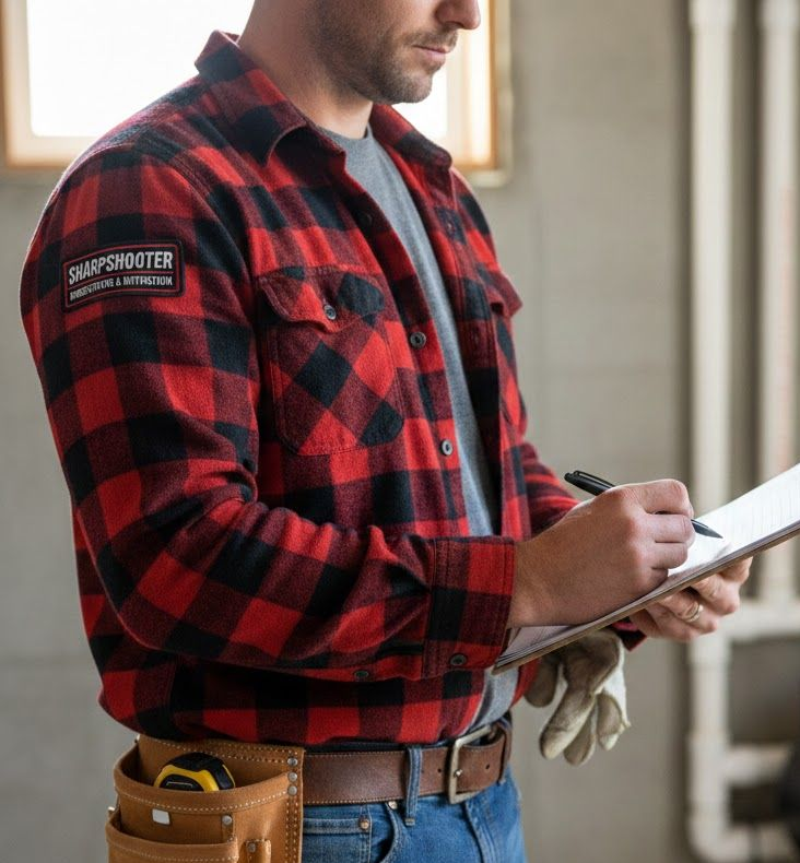 One of our professional installers working on a Radon Mitigation System