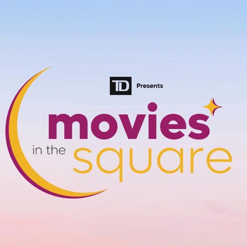 A logo for movies in the square by td