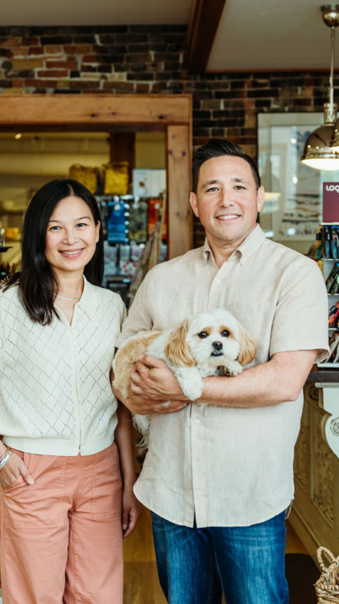 creating original content of business owners with their dog