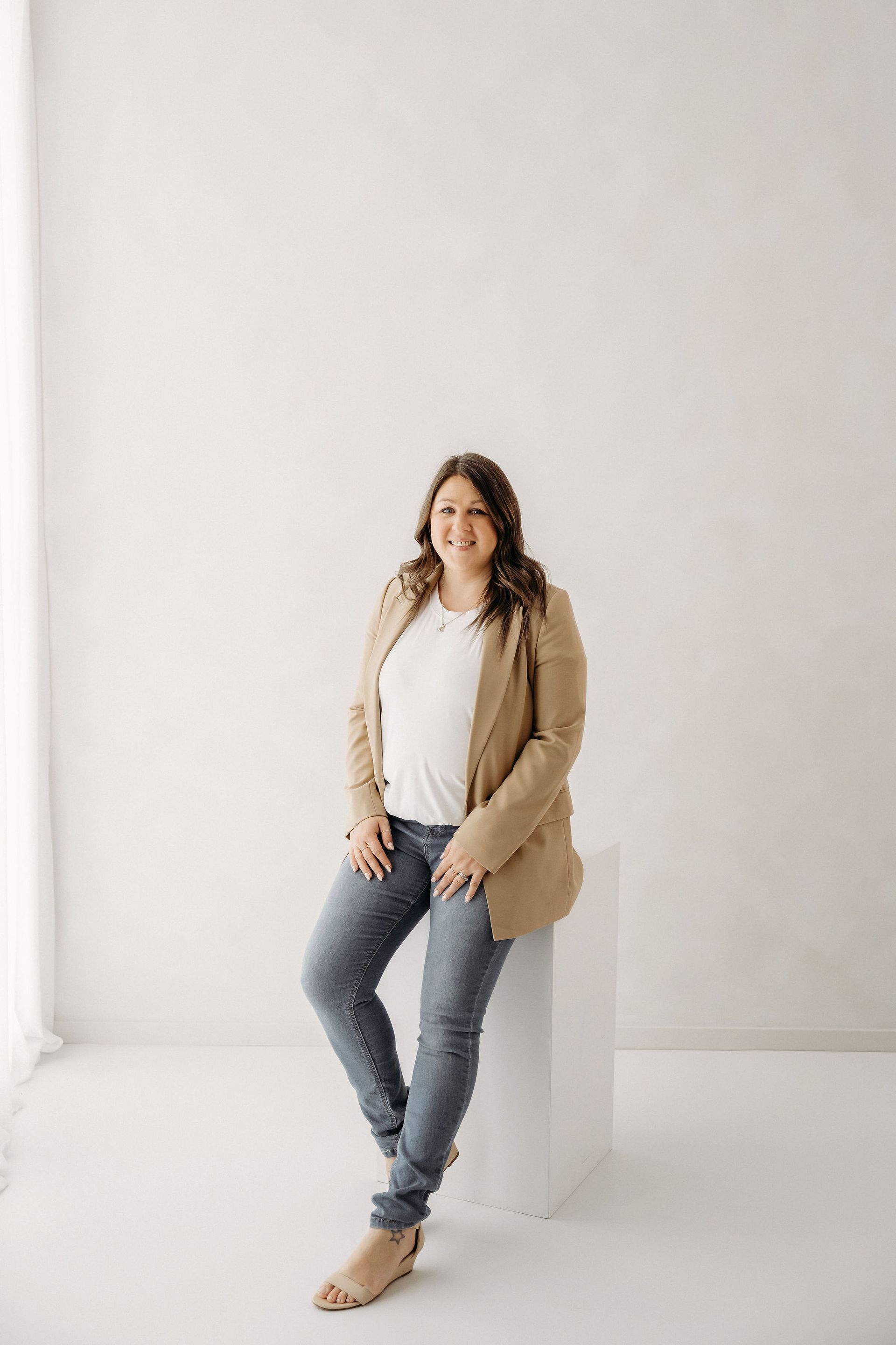 Marketing professional from social media agency sitting on chair