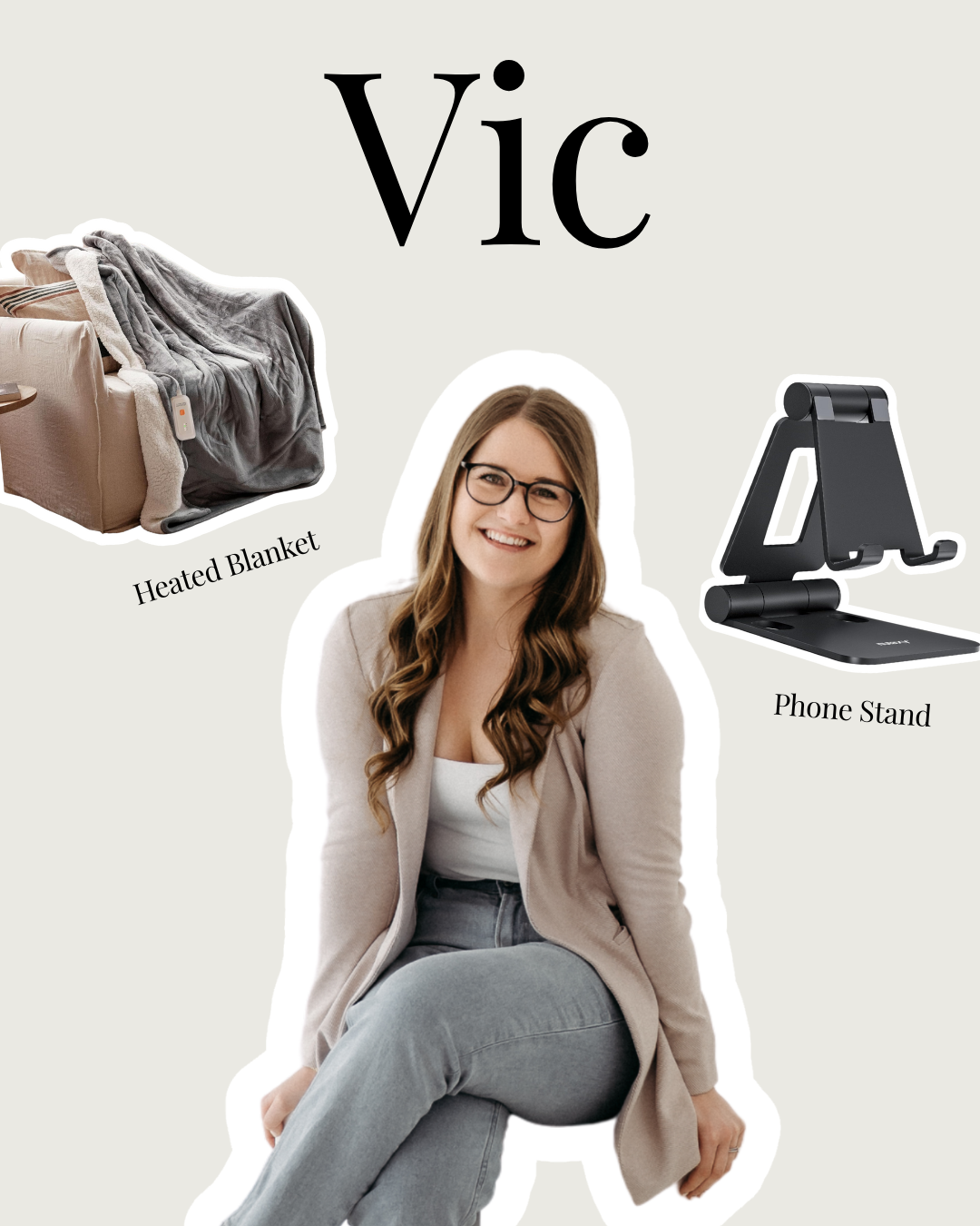 Photo of Vic with gifts for social media managers