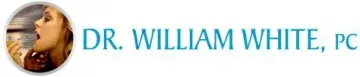 Logo for Dr. William White, PC with a circular profile photo and blue text on a light background