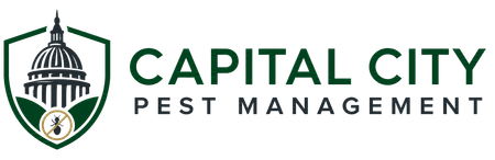 Capital City Pest Management logo with green capitol dome icon and dark green text