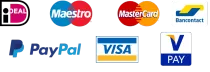 Paypal mastercard en visa behoren tot de getoonde logo betaalopties bij Taxi Amstelveen