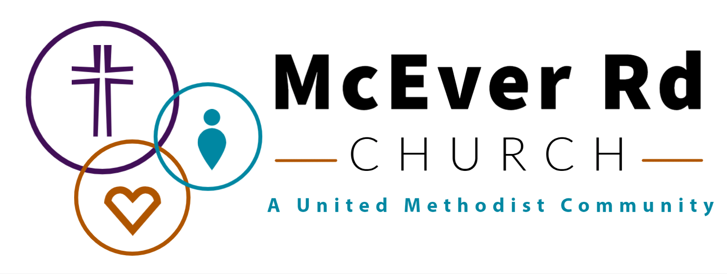 The logo for Mcever Road Church - a United Methodist community