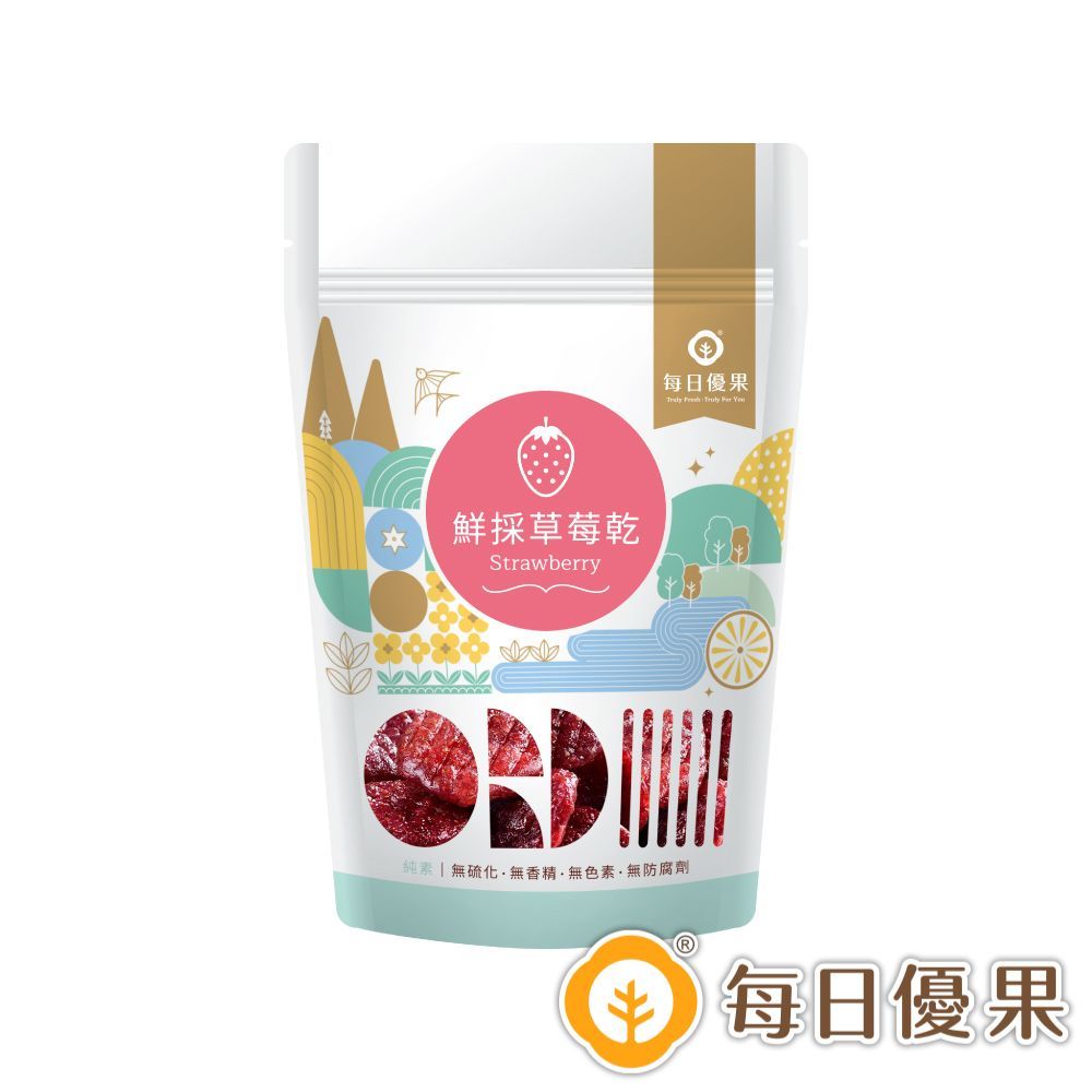 鮮採草莓乾隨手包75G 每日優果