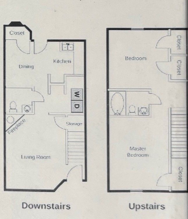 Floor Plan: Mansion West 2 Bed · 1.5 Bath · Townhouse
945 SQ. FT.