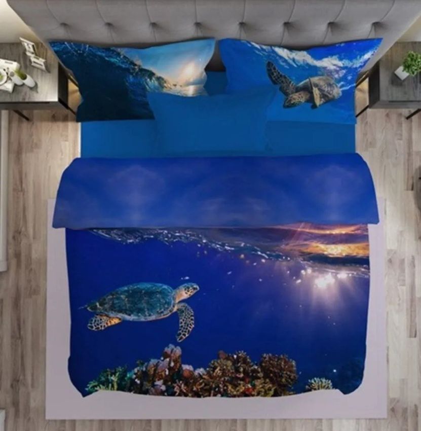 Copriletto fantasia marina