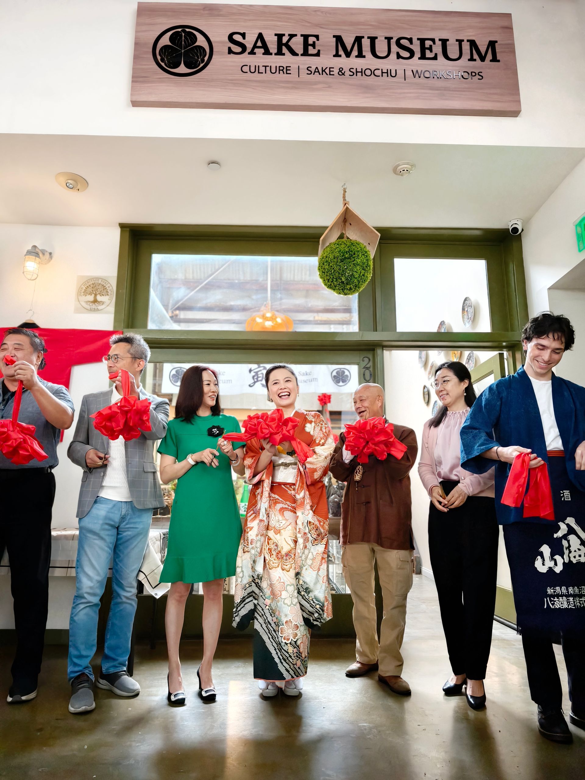 Ribbon-cutting ceremony marking the Grand Opening of IN Sake Museum at the Claremont Packing House,