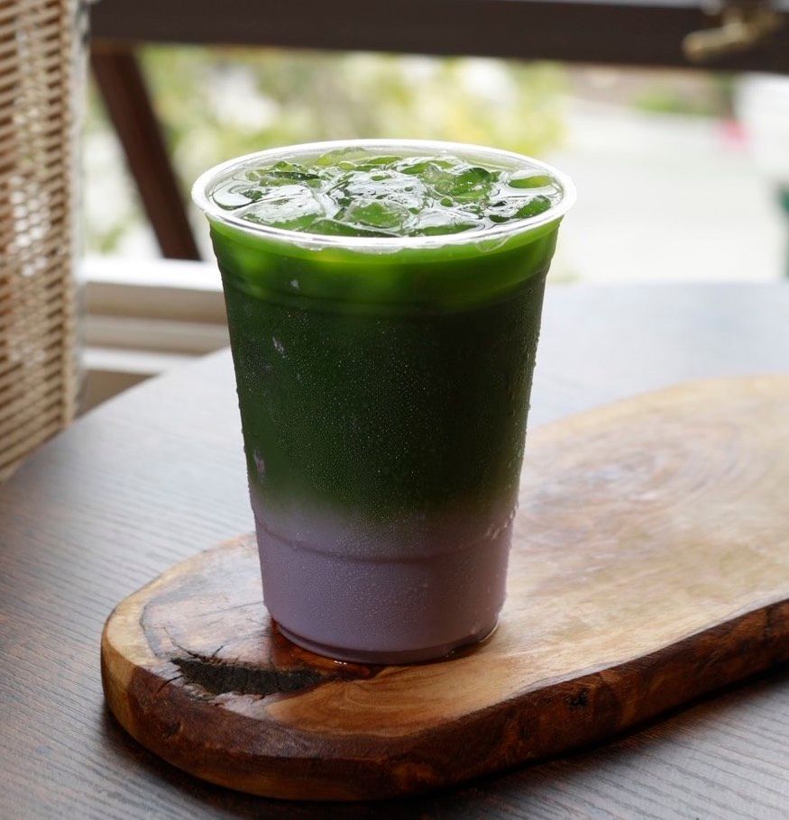 Ice Ube Matcha Latte - $7.00