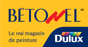 Bétonel Dulux logo on yellow and blue background with “Le vrai magasin de peinture” text