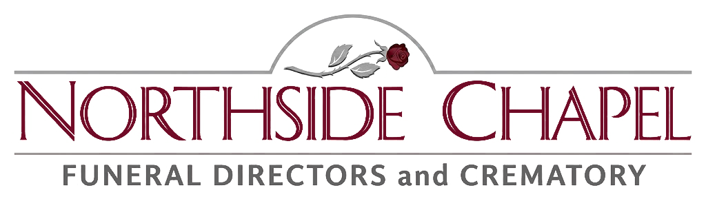Northside Chapel Funeral Directors and Crematory logo with burgundy text and dove graphic