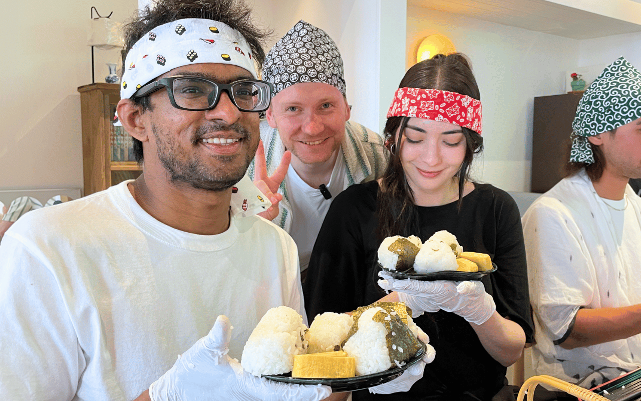 A group making onigiri together